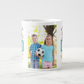 Best Stepdad Ever Typography and Custom Photo Grote Koffiekop (Voorkant)