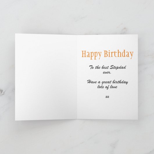 Best Stepdad Ever Typography Blue Birthday Kaart (Binnen)
