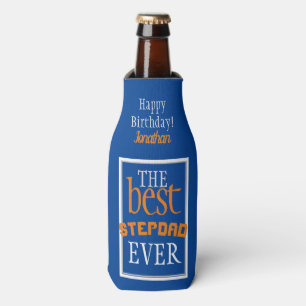 Best Stepdad Ever Typography Blue Flesjeskoeler