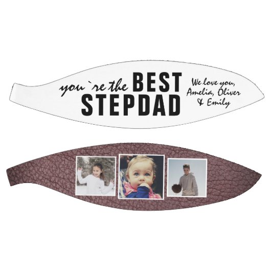 Best Stepdad Typography 3 Photo Collage Basketbal (Panelen)