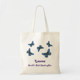 Best Stepdochter Custom Name Butterflies ter werel Tote Bag