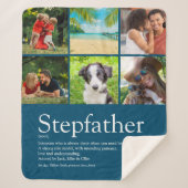 Best Stepfather, Stepdad Definition 6 Foto Blue Sherpa Deken (Voorkant)
