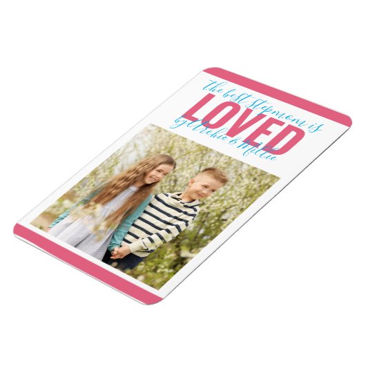 Best Stepmam is geliefd door Kinder Names Photo Fr Magneet (Linkerzijde)