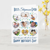 Best Stepmammmer Ever Moederdag Heart Foto Kaart (Gele Bloem)