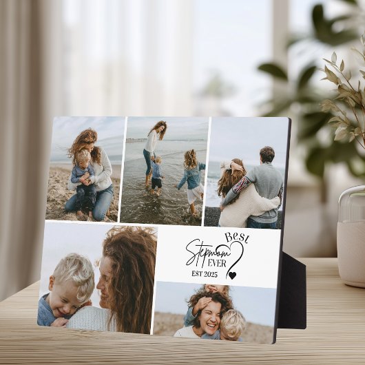 Best Stepmom Ever Custom Photo Collage Fotoplaat