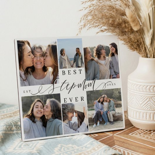 Best Stepmom Ever Personalized Photo Collage Gift Fotoplaat