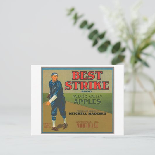 Best Strike Apple Crate Label - ba Briefkaart (Staand voorkant)