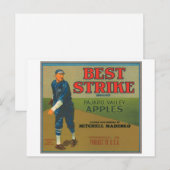 Best Strike  Apple Crate Label -  ba Briefkaart (Voorkant / Achterkant)