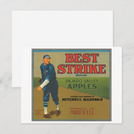 Best Strike  Apple Crate Label -  ba Briefkaart (Voorkant / Achterkant)