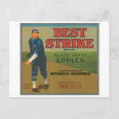 Best Strike  Apple Crate Label -  ba Briefkaart (Voorkant)
