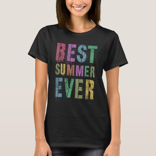 Best Summer Ever Camp Last Day Of Vacation Sign Au T-shirt (Voorkant)