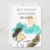 Best Sunday Newspaper Reader Vaderdag Feestdagenkaart (Voorkant)