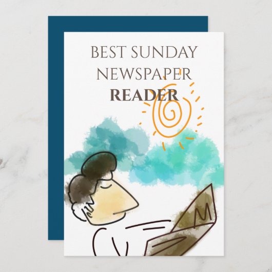 Best Sunday Newspaper Reader Vaderdag Feestdagenkaart (Voorkant / Achterkant)