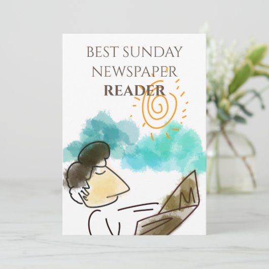 Best Sunday Newspaper Reader Vaderdag Feestdagenkaart (Staand voorkant)