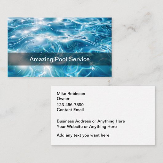 Best Swimming Pool Service Visitekaartjes (Voorkant / Achterkant)