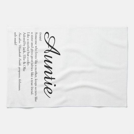 Best tante, Auntie Definition Chic Script ter were Theedoek (Horizontaal)