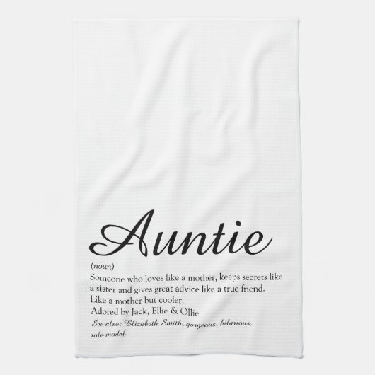 Best tante, Auntie Definition Chic Script ter were Theedoek (Verticaal)