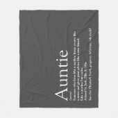Best tante Auntie Definition Fun Gray Fleece Deken (Voorkant)