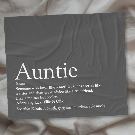 Best tante Auntie Definition Fun Gray Fleece Deken