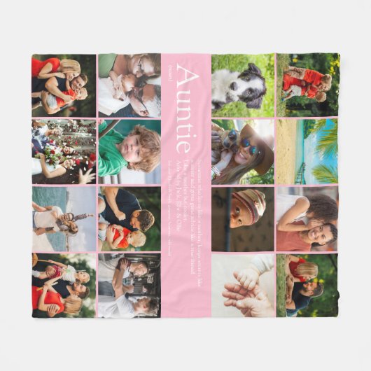 Best tante Auntie Ever Definition 16 Foto Roze Fleece Deken (Voorkant (Horizontaal))