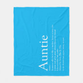 Best tante Definition Sky Blue Fun Fleece Deken (Voorkant)