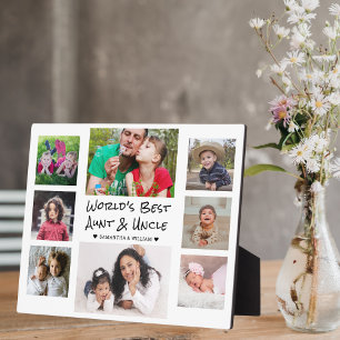 Best tante en oom 8 Photo Collage White ter wereld Fotoplaat