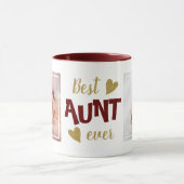 Best tante Ever 2 Photo Maroon and Gold Mok (Midden)