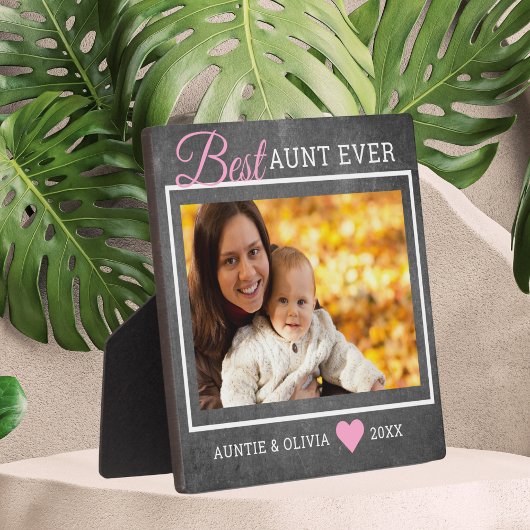Best tante Ever Custom Photo Rustic Chalkboard Fotoplaat