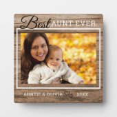 Best tante Ever Custom Photo Rustic Wood Fotoplaat (Voorkant)