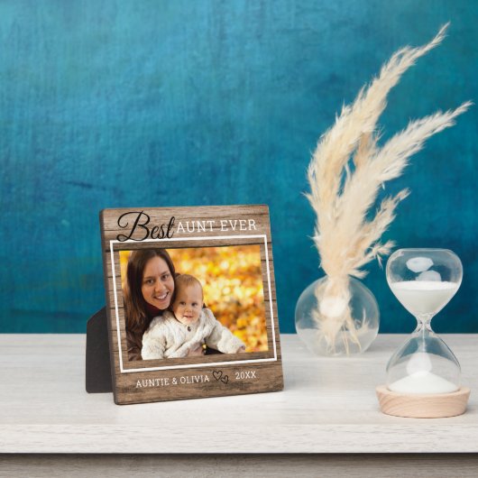 Best tante Ever Custom Photo Rustic Wood Fotoplaat (Insitu)