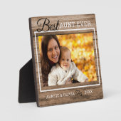 Best tante Ever Custom Photo Rustic Wood Fotoplaat (Voorkant)