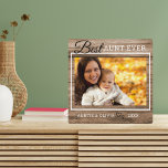 Best tante Ever Custom Photo Rustic Wood Fotoplaat<br><div class="desc">Een simpel en gedenkwaardig cadeau voor de nieuwe tante,  gepersonaliseerd met haar favoriete foto met nicht of neef.</div>