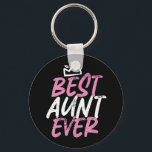 Best tante Ever Cute en Funny BAE Auntie Sleutelhanger<br><div class="desc">Beste tante ooit. Sweet en schattig tante design voor je favoriete tante, coolste tante op de planeet en de beste zus ter wereld. Koel tante merchandise voor die met schattige nichtjes en neefjes. Dit thema past ook bij het baby shower of de zwangerschapsaankondiging van je zus. en retro stijl typografie...</div>