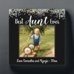 Best tante Ever Love Foto Glitter Fotoplaat<br><div class="desc">Fun rainbow faux glitter foto desk plaque. Al tekst is klantgericht en de foto kan gemakkelijk worden veranderd. Beste tante Ever met nicht of neefnaam,  optie onderaan de plaquette. Een unieke gave voor die speciale persoon in je leven.</div>