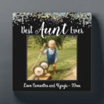 Best tante Ever Love Foto Glitter Fotoplaat<br><div class="desc">Fun rainbow faux glitter foto desk plaque. Al tekst is klantgericht en de foto kan gemakkelijk worden veranderd. Beste tante Ever met nicht of neefnaam,  optie onderaan de plaquette. Een unieke gave voor die speciale persoon in je leven.</div>