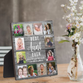 Best tante Ever Rustic Gray Wood 12 Foto Collage Fotoplaat