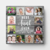 Best tante Ever Rustic Gray Wood 12 Foto Collage Fotoplaat (Voorkant)
