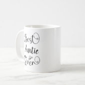 Best Tante Ever Typografie Script Schattige Minima Koffiemok (Voorkant links)