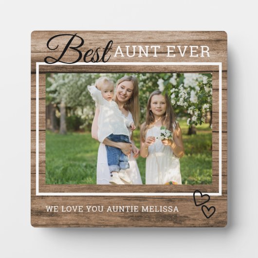 Best tante Ever We houden van Rustige Hood Foto Fotoplaat (Voorkant)