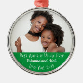 Best tante Oom Ever - Gepersonaliseerd Fotokerstfe Metalen Ornament (Voorkant)