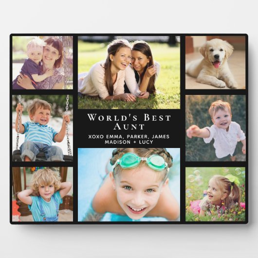 Best tante Photo Collage Black ter wereld Fotoplaat (Voorkant)