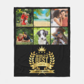 Best tante Photo Collage Gold Black ter wereld Fleece Deken (Voorkant)