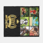 Best tante Photo Collage Gold Black ter wereld Fleece Deken (Voorkant (Horizontaal))