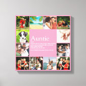 Best tante, tante Definition 12 Photo Collage Pink Canvas Afdruk (Voorkant)