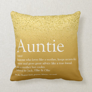 Best tante, tante Definition Gold Glitter Girly Kussen