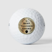 Best Teacher Award Goud en Zwart Golfballen (Voorkant)