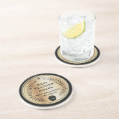 Best Teacher Award Goud met Zwart Zandsteen Onderzetter (Zijkant)