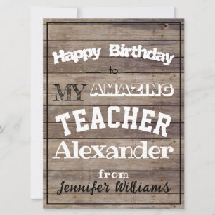 Best Teacher Birthday-kaart voor hem op maat Kaart