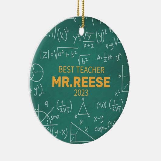 Best Teacher Custom Math Teacher Name Mathematics Keramisch Ornament (Rechts)