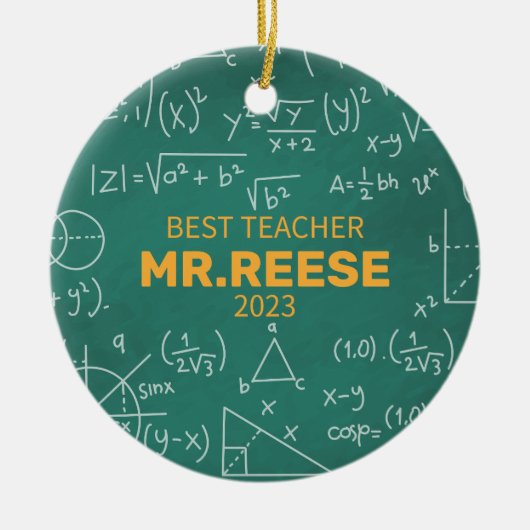 Best Teacher Custom Math Teacher Name Mathematics Keramisch Ornament (Voorkant)